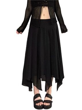 NWT✨ | Chico’s | Low/Mid Rise Chiffon Handkerchief Hem Midi Skirt
